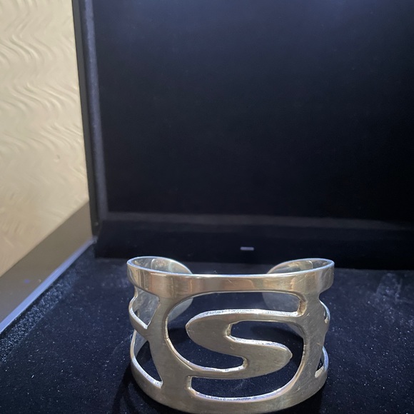 Wide Cuff Sterling Silver Bracelet - Picture 2 of 2